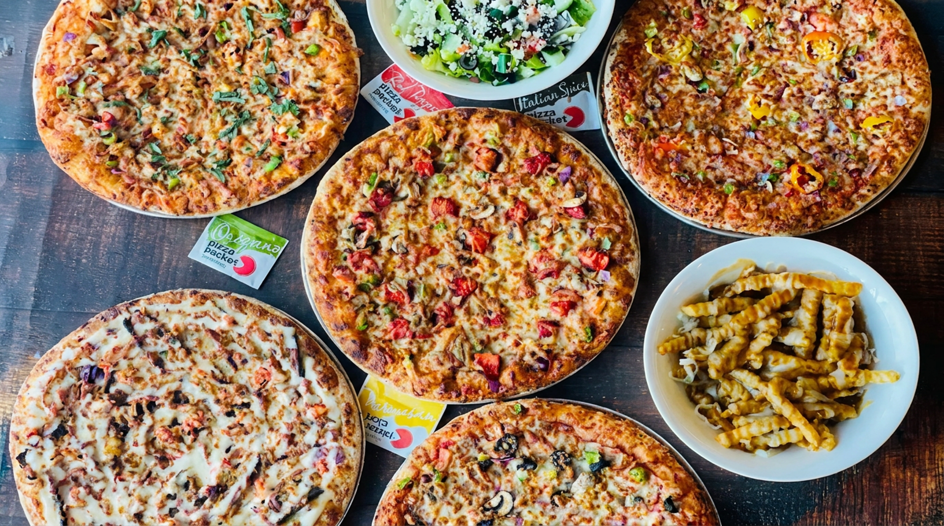Pizza and shawarma platters