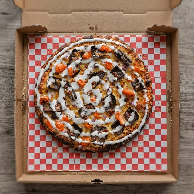 Beef Donair Pizza.