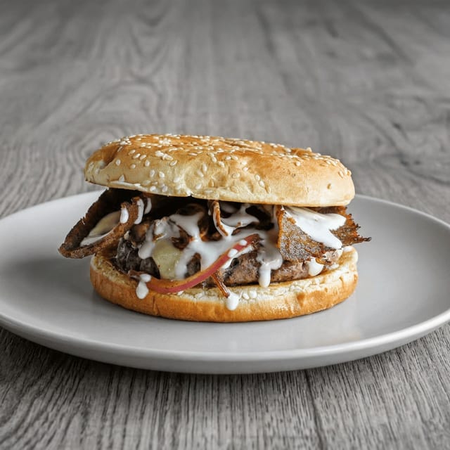 Pizza Talks Famous Burger.
